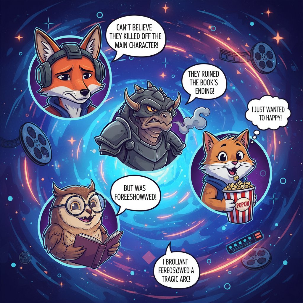 Online community debating interactive movie outcomes