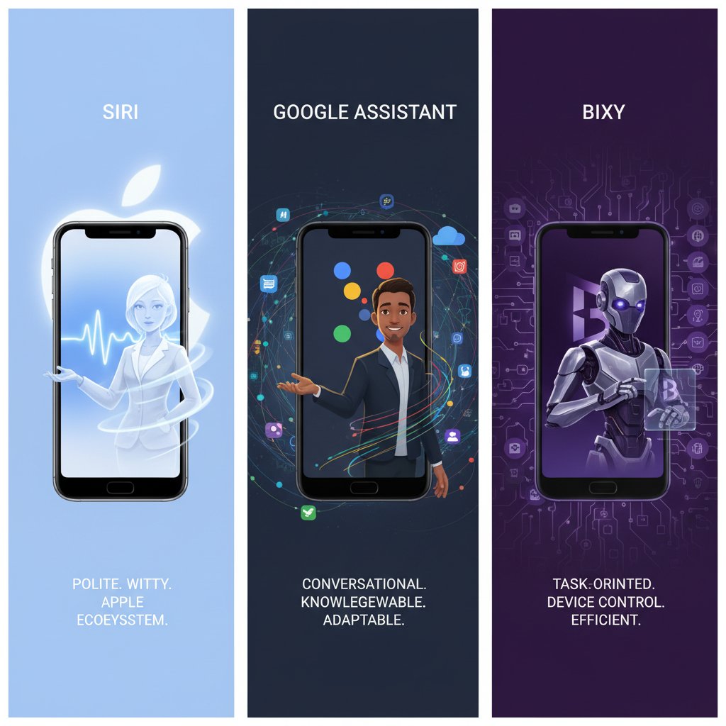 Zdjęcie dwóch osób porównujących chatboty na ekranach smartfonów – osobowość, różnice, technologia