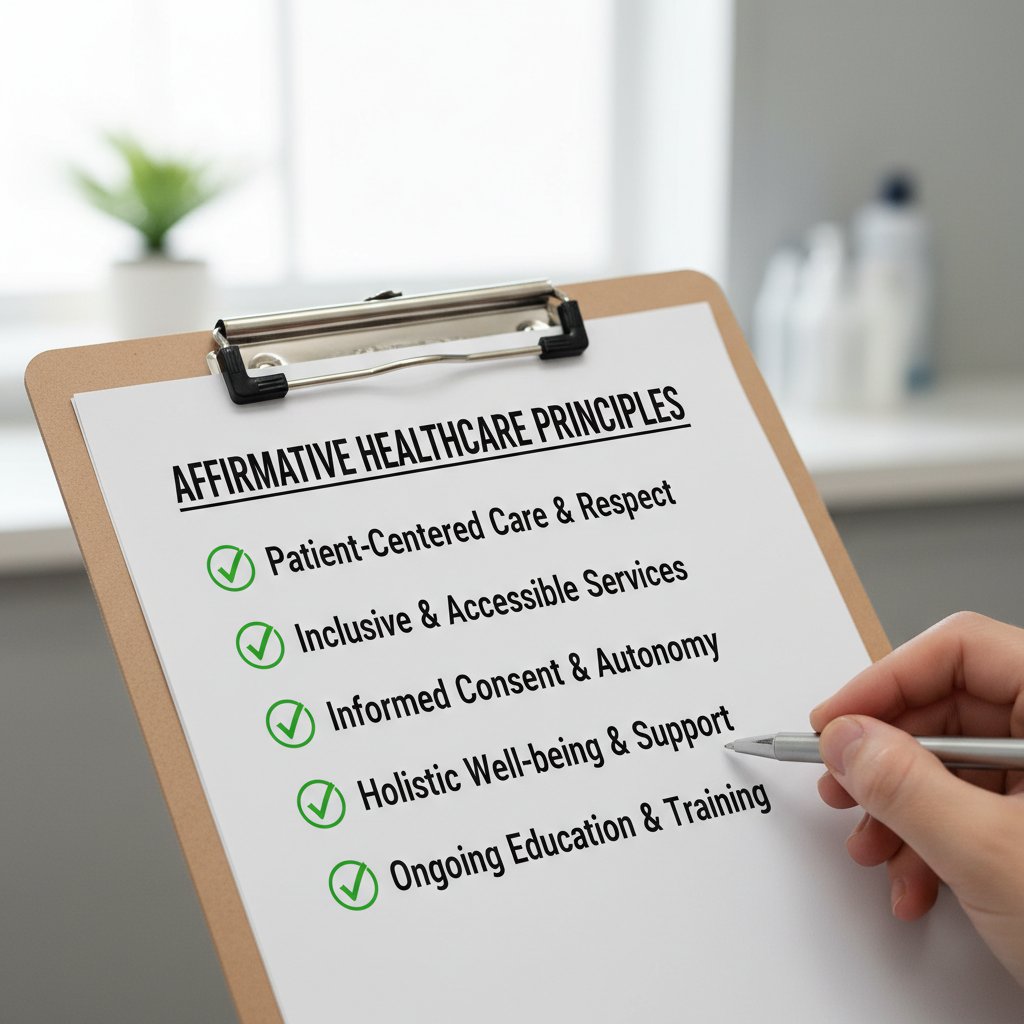 Pacjent wypełnia listę kontrolną dotyczącą opieki afirmatywnej