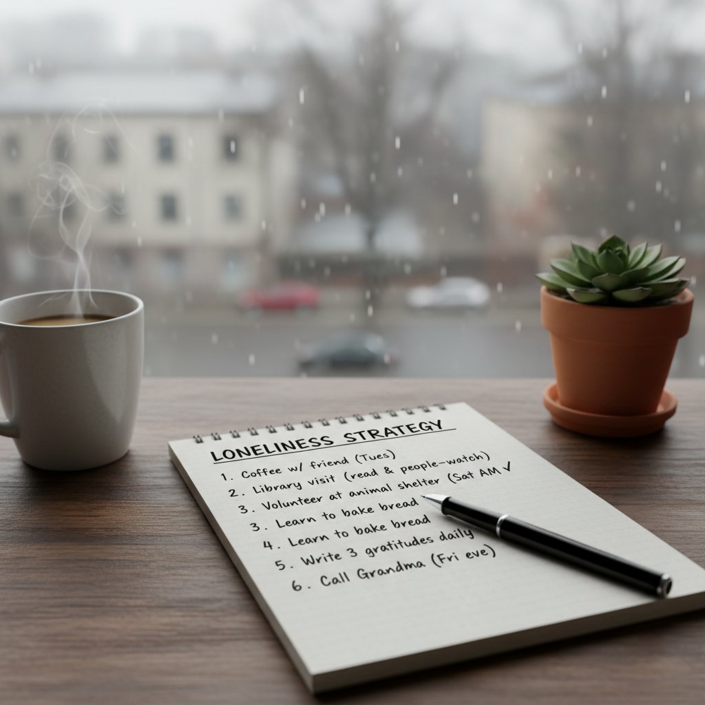 Lista kontrolna i długopis na biurku, obrazująca praktyczne podejście do walki z samotnością