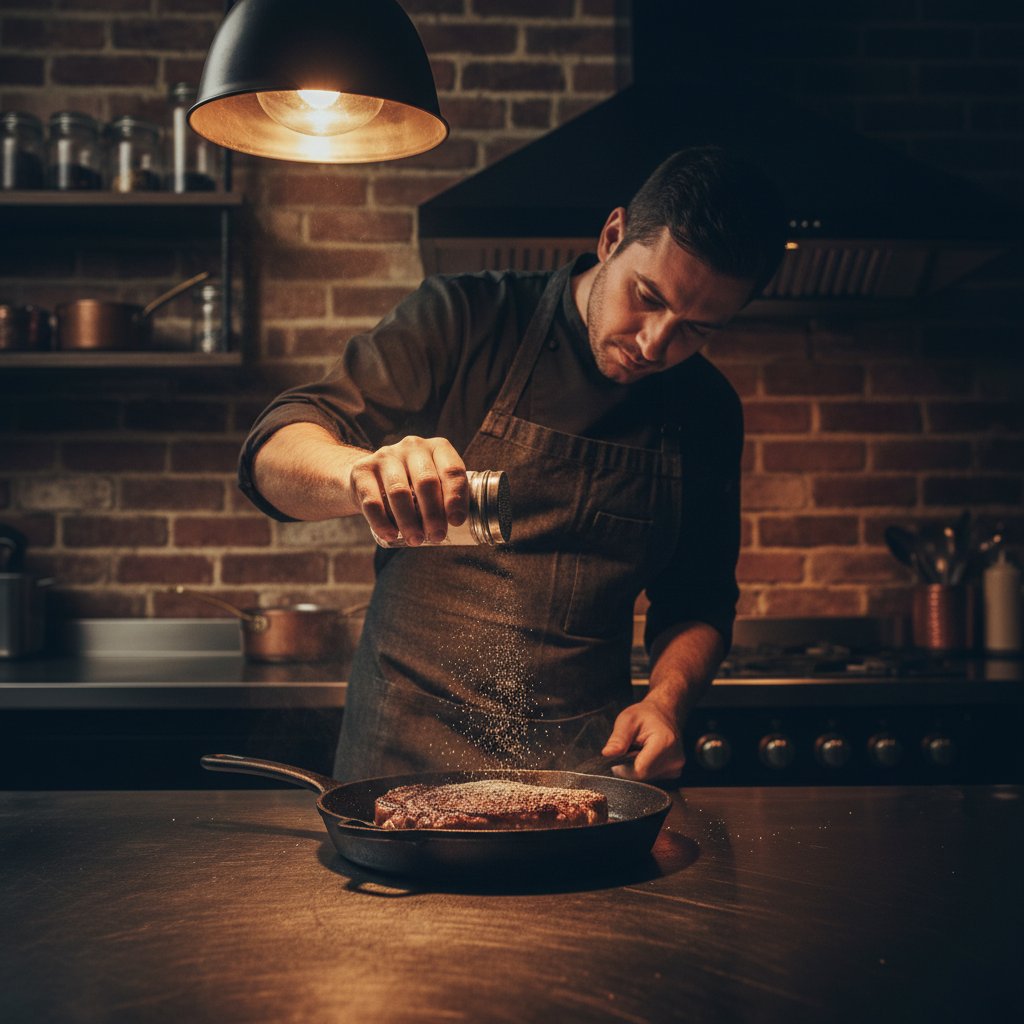 Szef kuchni używający papainy do zmiękczania mięsa