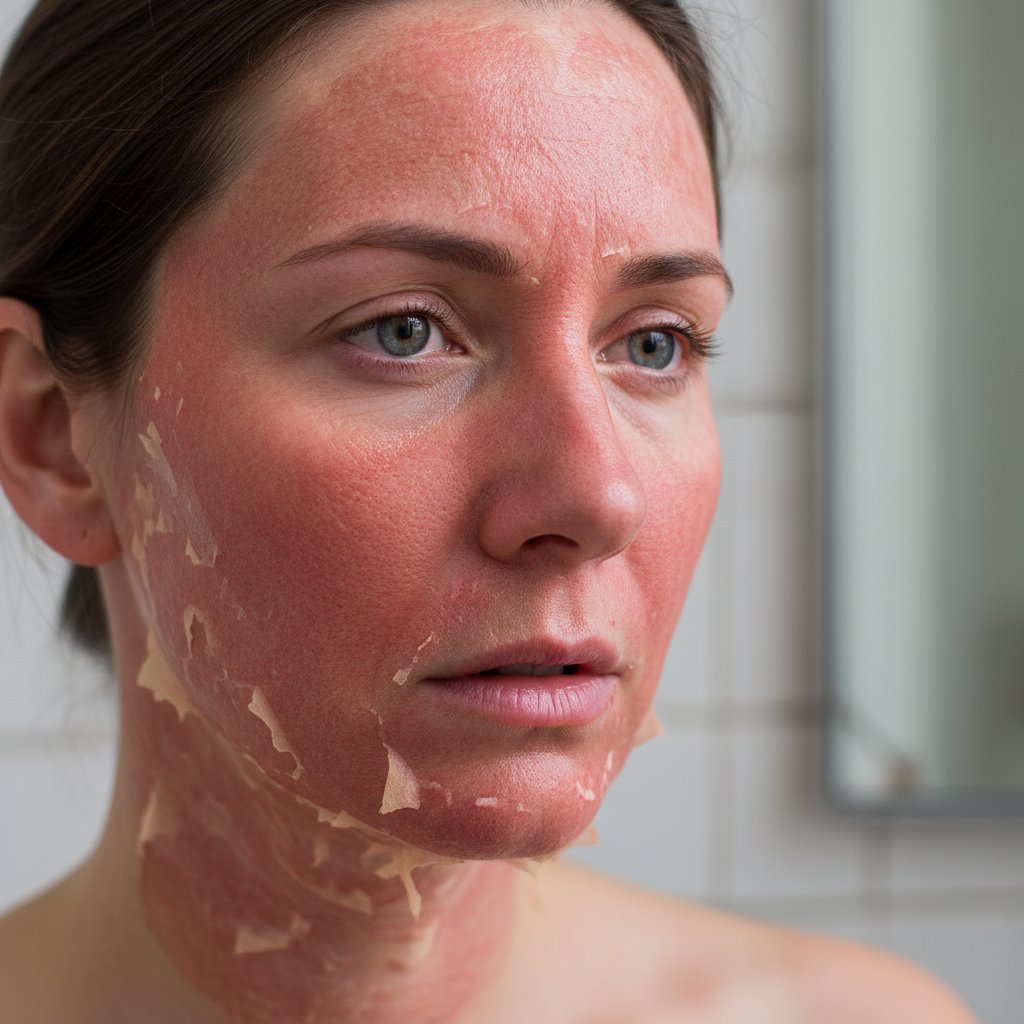 Naturalne skutki uboczne po peelingu chemicznym – łuszczenie, zaczerwienienie