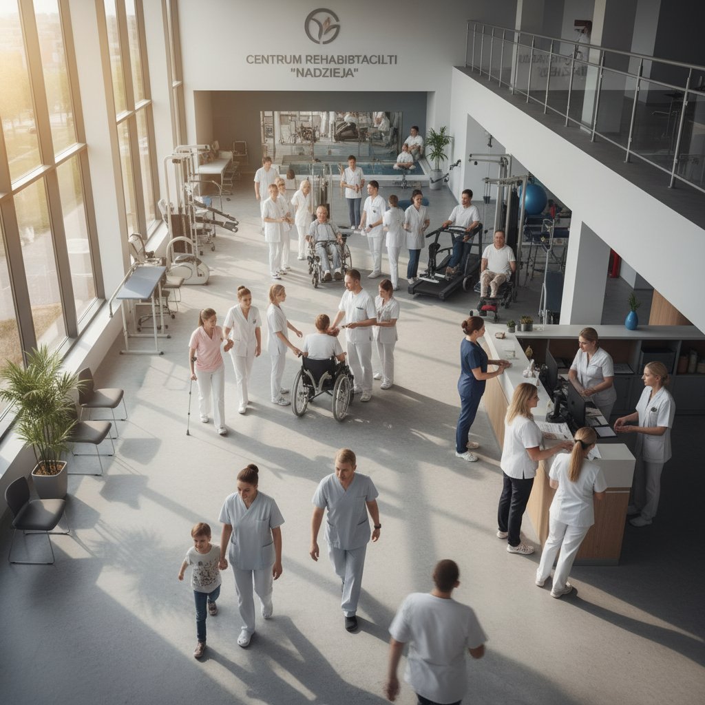 Zabiegany poranek w placówce rehabilitacyjnej