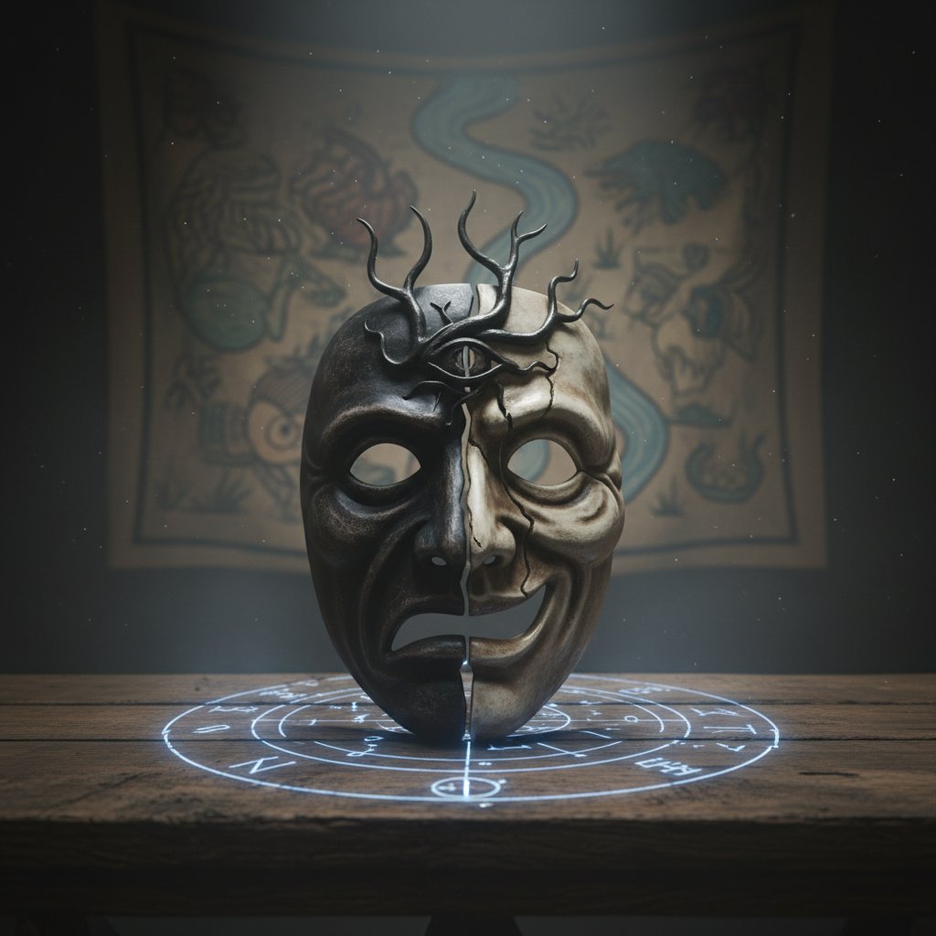 Maski symbolizujące ukryte i jawne oblicza narcyzmu