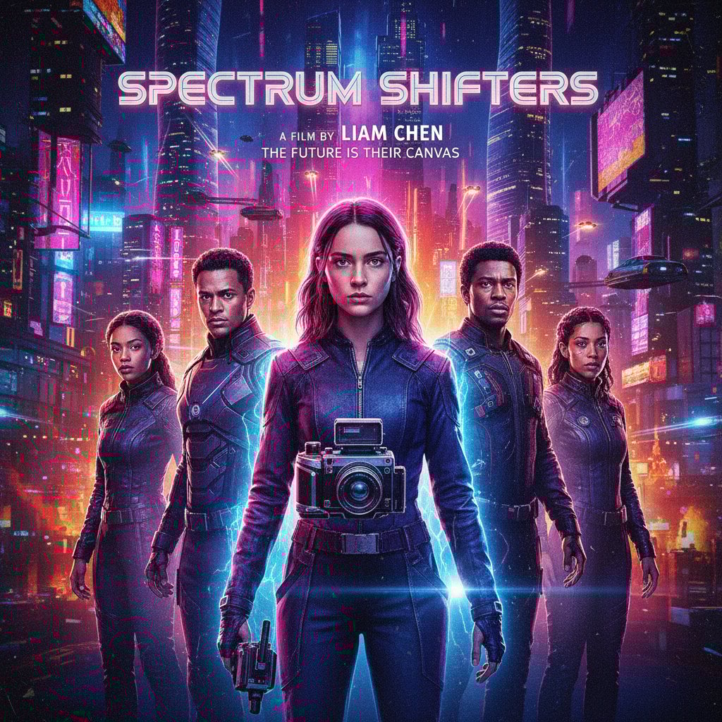 Young multicultural film director and cast, representing the future of comedy