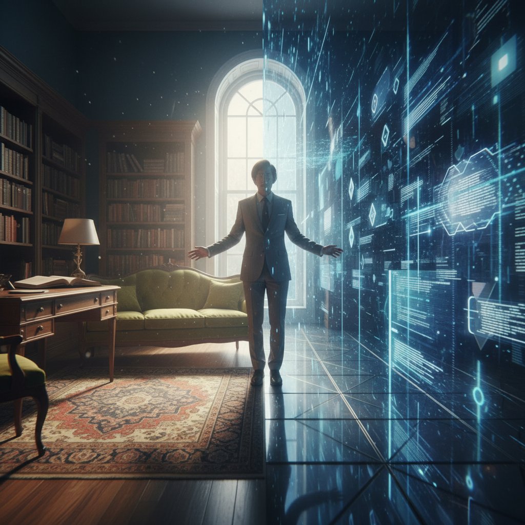 Osoba między tradycyjnym gabinetem a cyfrową rzeczywistością, przyszłość psychologii