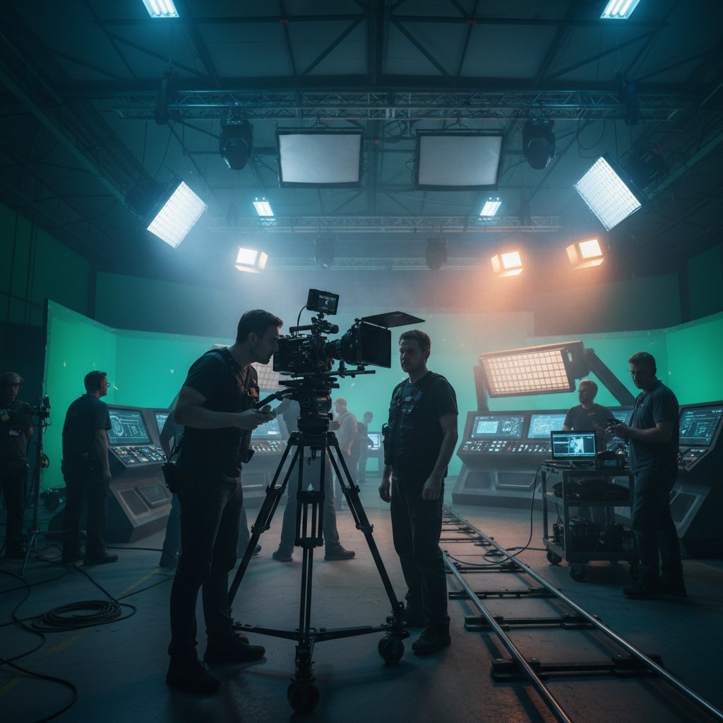 Cinematographer shaping a movie scene's quality