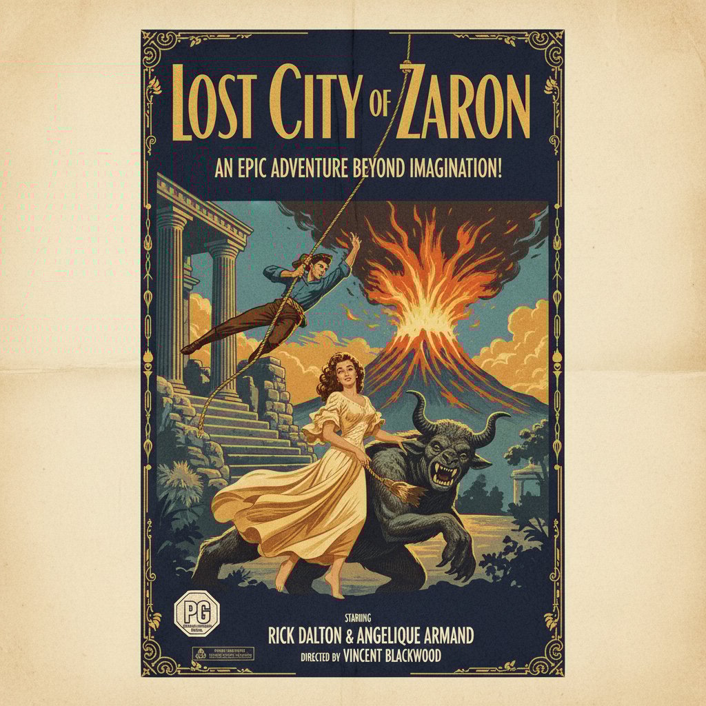 Classic movie poster with PG rating symbol highlighted