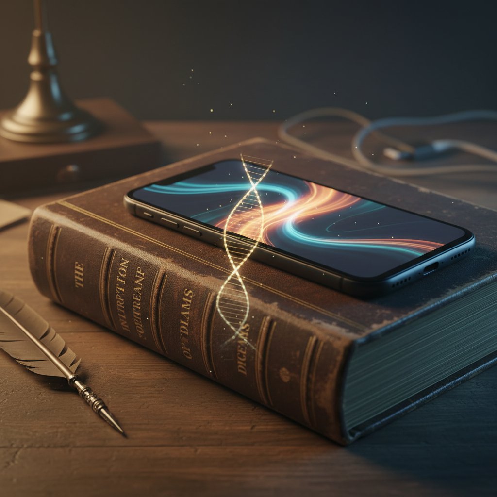 Książka psychologiczna obok smartfona w klimatycznym oświetleniu, symbolizująca ewolucję pojęcia rodzica wewnętrznego