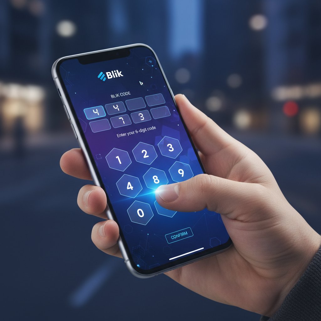 Wprowadzanie kodu BLIK na smartfonie podczas płatności za korepetycje, blik bezpieczeństwo edukacja online