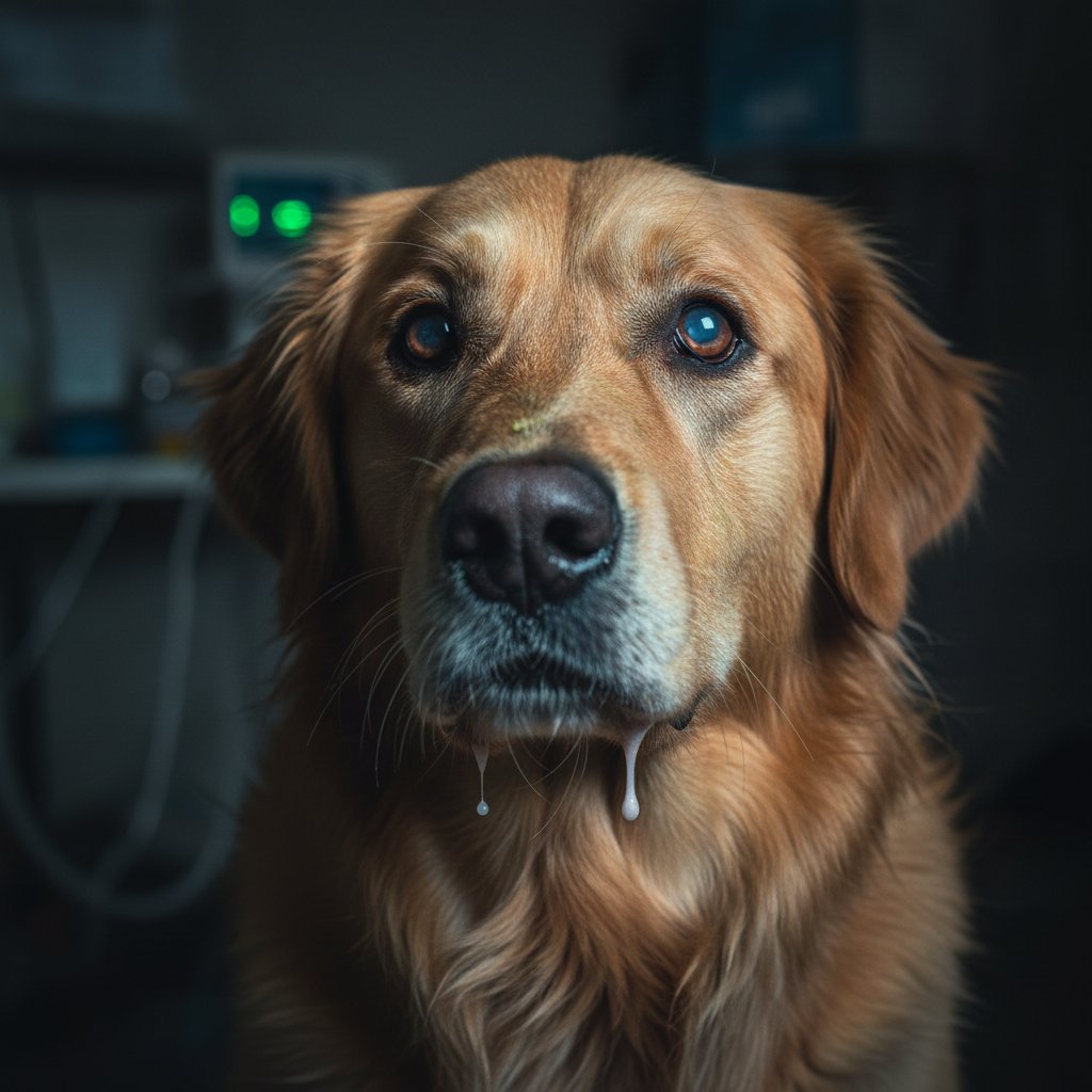 Pies z objawami wymagającymi natychmiastowej reakcji