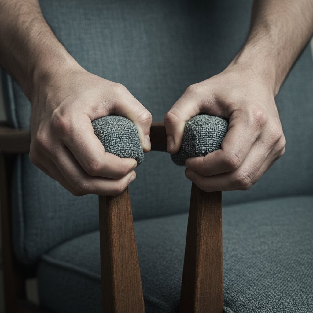 Dłonie trzymające oparcie podczas sesji pracy z ciałem