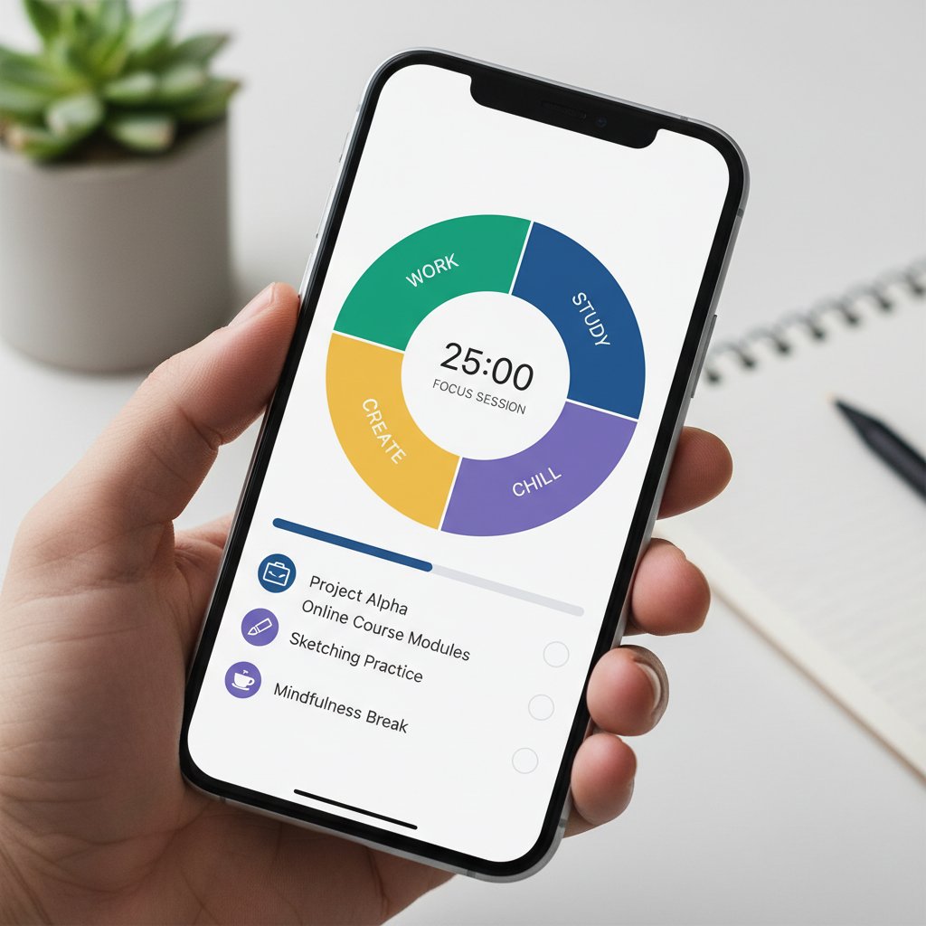 Zbliżenie na ekran smartfona z aplikacją produktywności