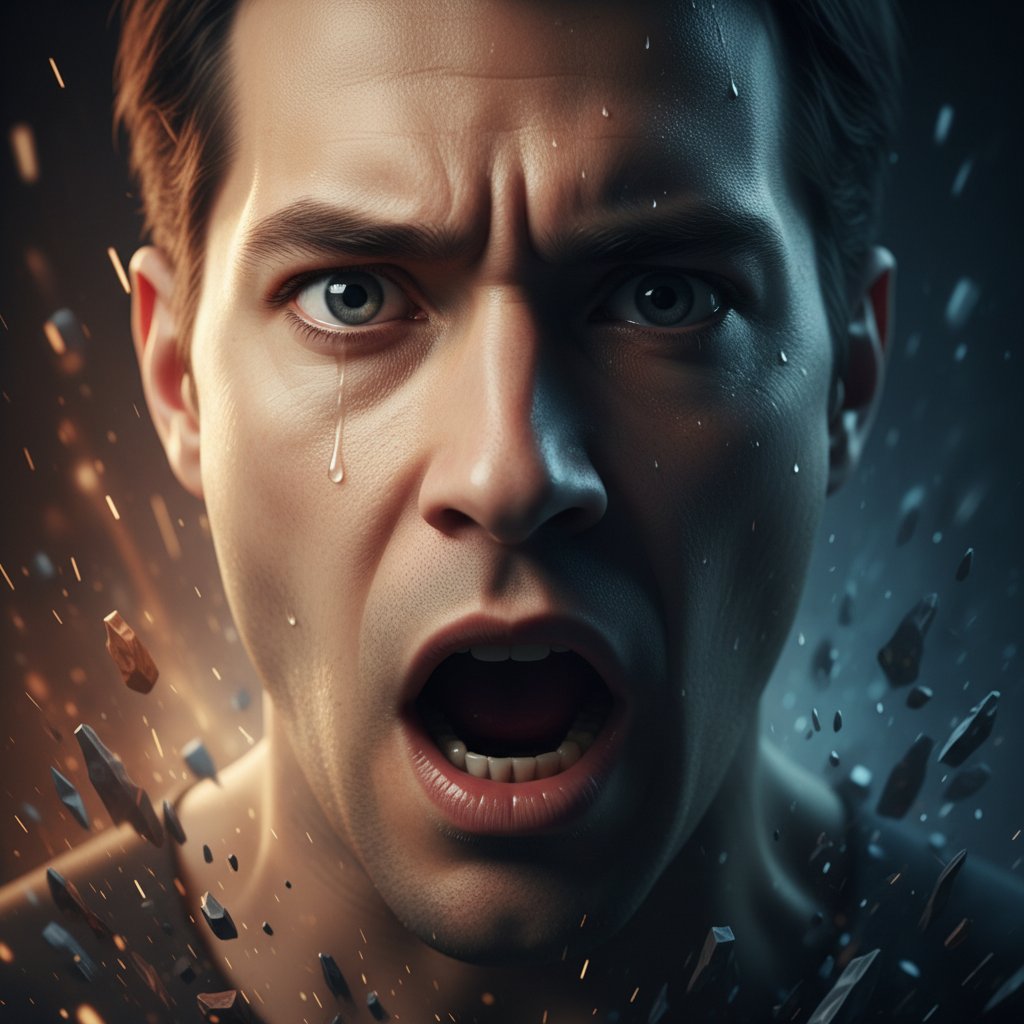 Zbliżenie na twarz zdeterminowanej osoby, wyraz determinacji i nadziei – techniki radzenia sobie z paniką