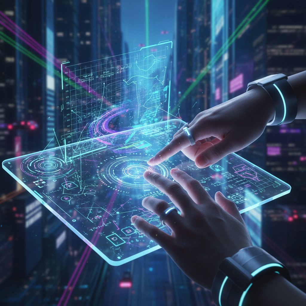 Ręce rozwiązujące logarytmy na tablecie z neonowym światłem, zdjęcie do artykułu o logarytmach online korepetycje