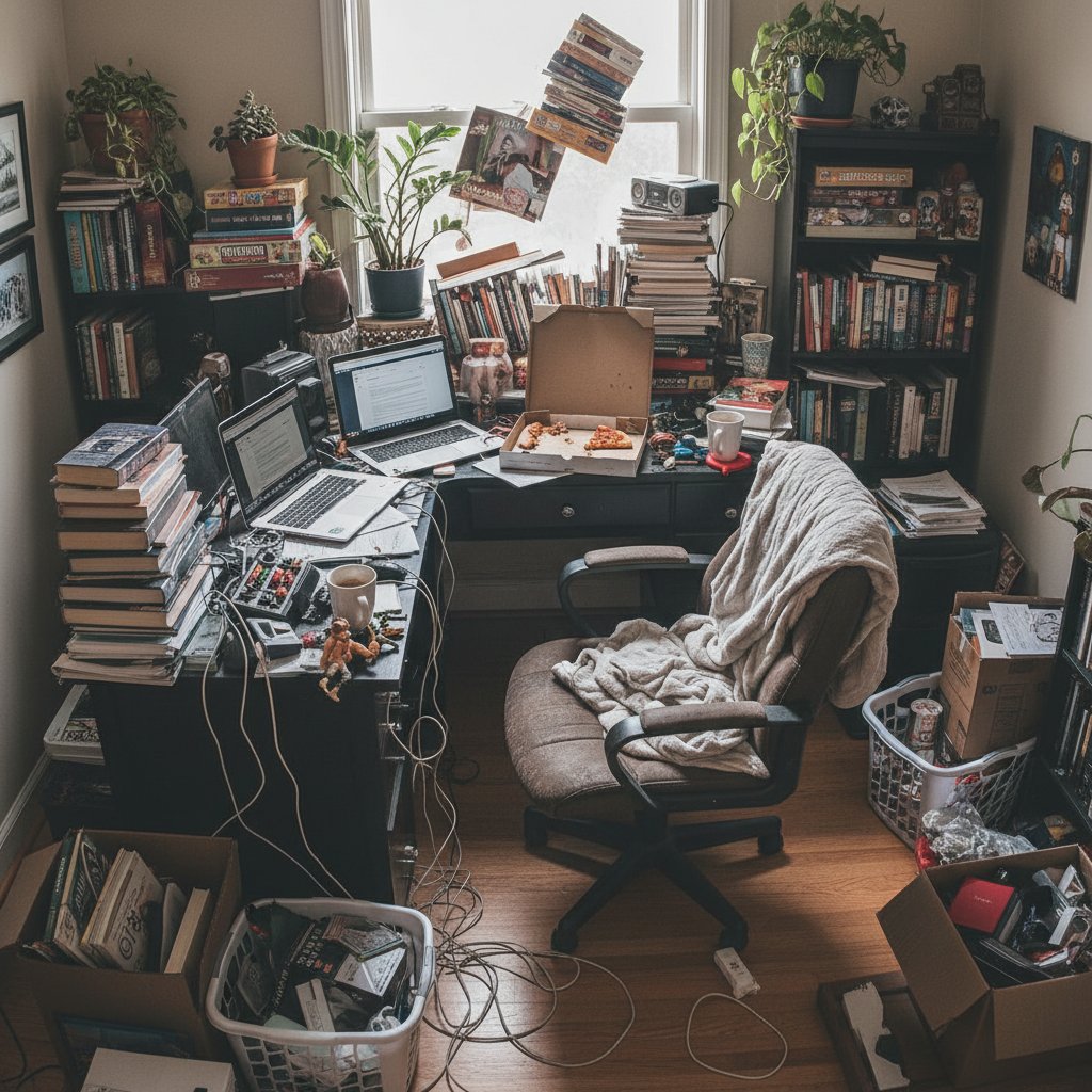 Zabałaganione domowe stanowisko pracy – obraz wyzwań pracy zdalnej