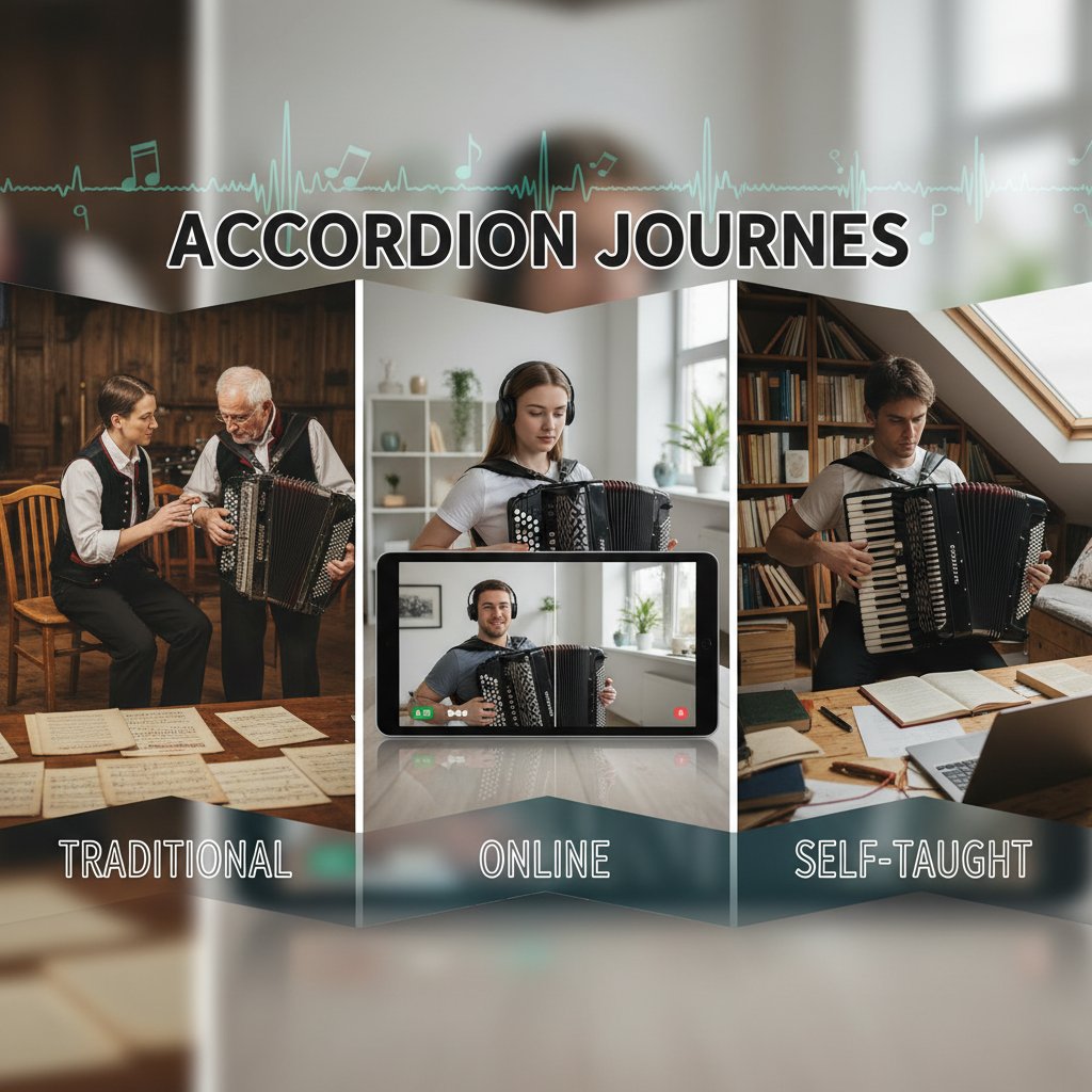 Trzy typy uczniów akordeonu: tradycyjny, online, samouk, nauka akordeonu online