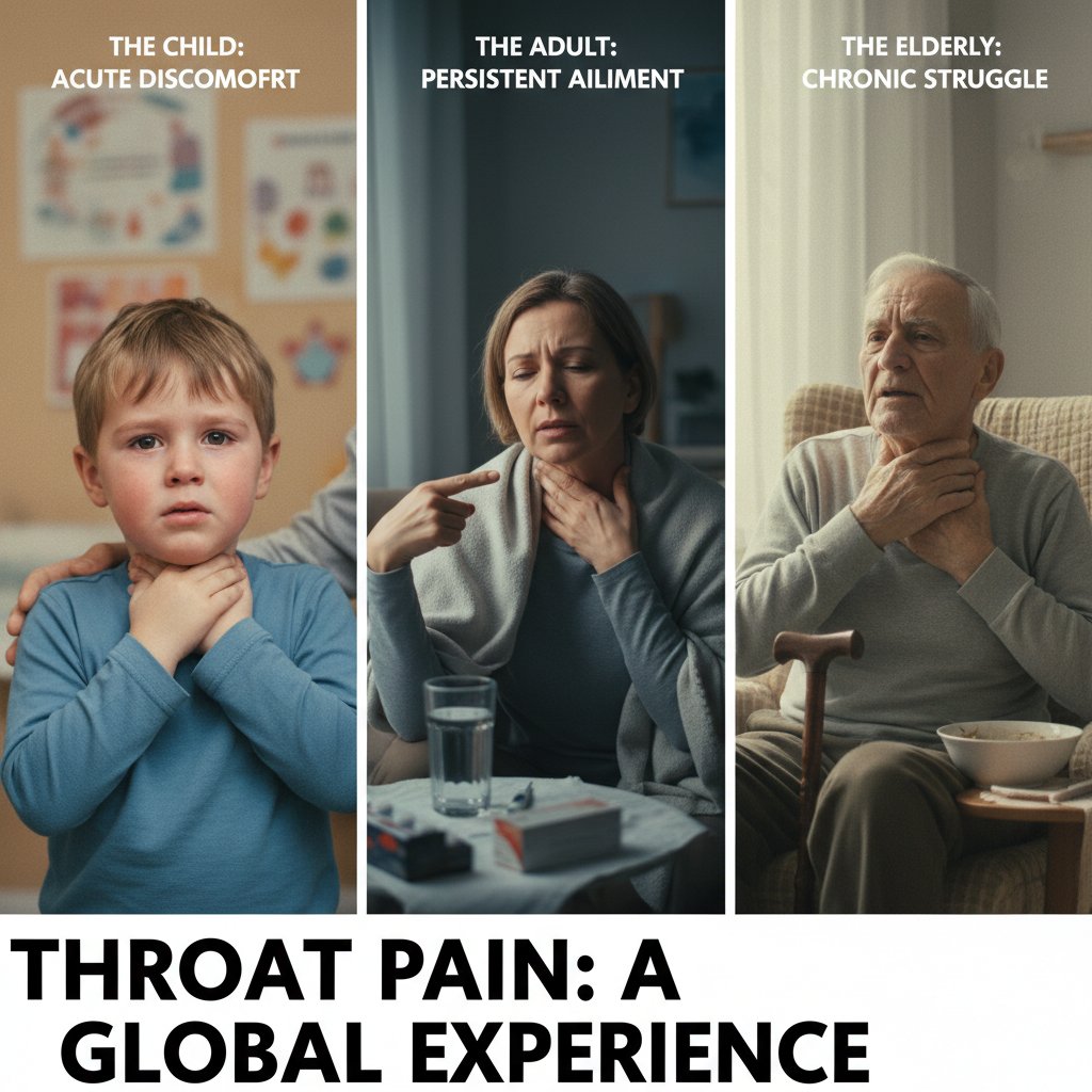 Zapalenie gardła – przypadki w różnym wieku: dziecko, dorosły, senior
