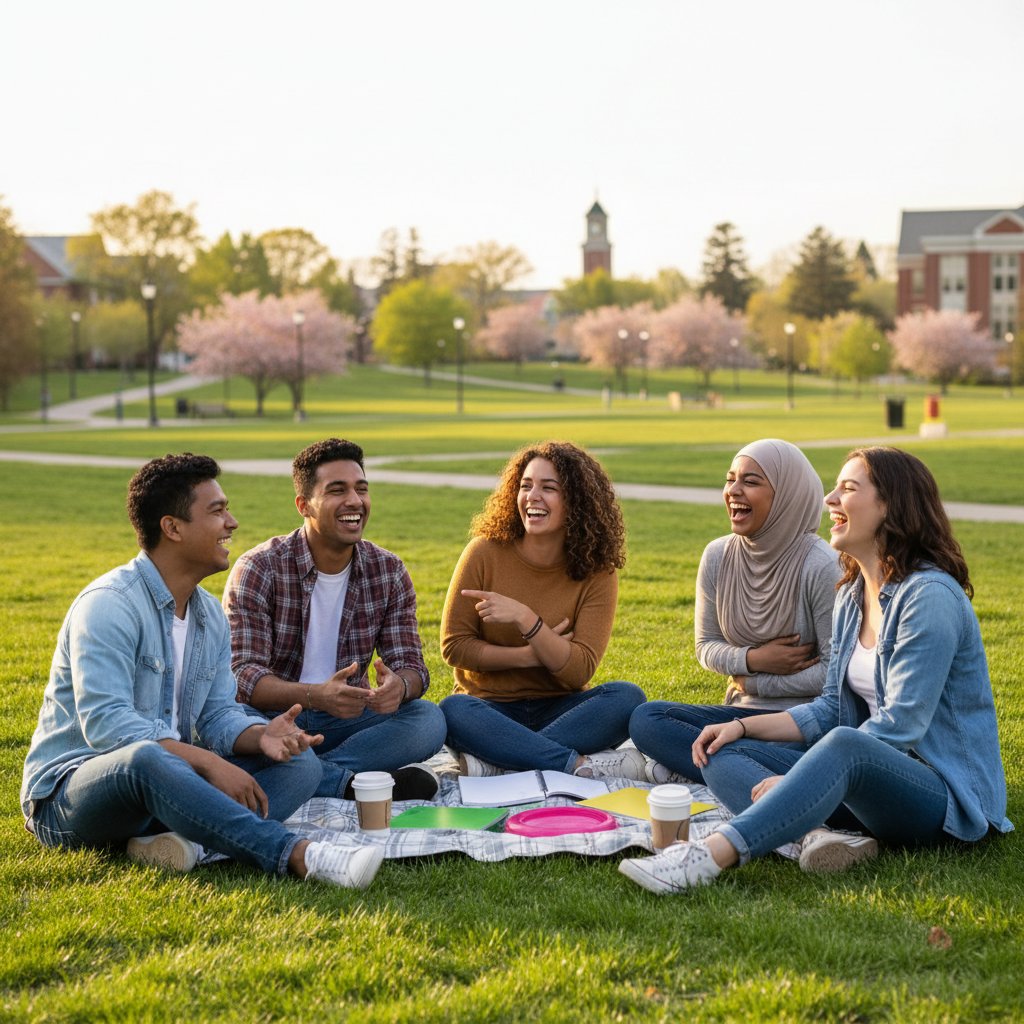College students building intentional connections