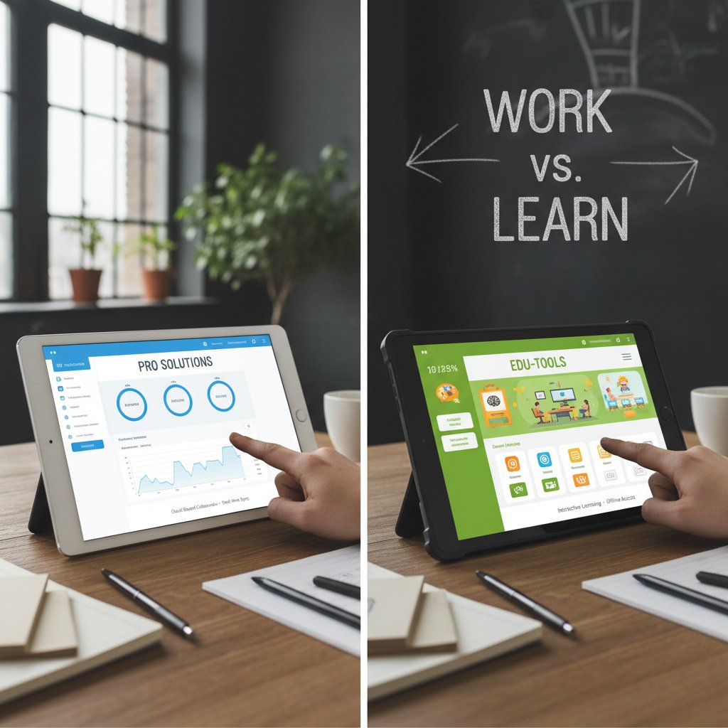 Zbliżenie na dłonie porównujące cyfrowe rozwiązania na tablecie – wybór technologii obsługi klienta