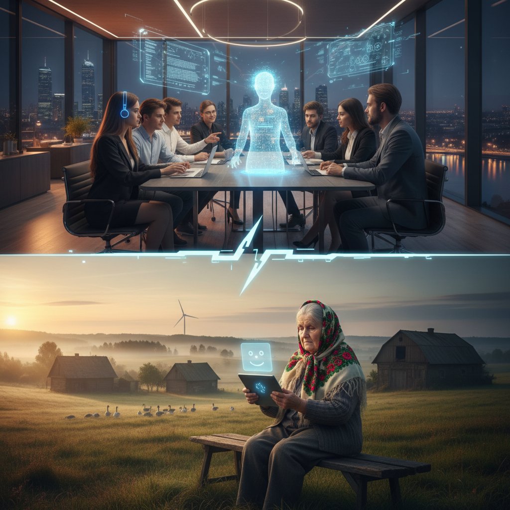 Kontrast między elitą technologiczną a użytkownikiem z prowincji w Polsce