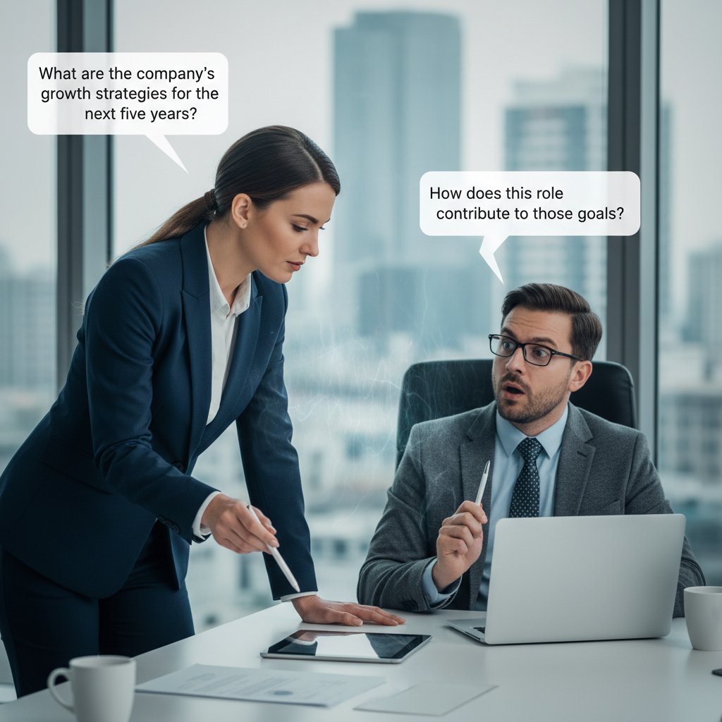 Kandydat zadaje odważne pytania rekruterowi, wyczuwalne napięcie