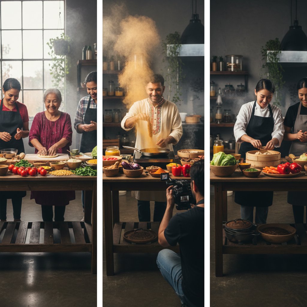 Kucharze z różnych krajów prezentują podstawowe techniki – różnice w podejściu do nauki gotowania