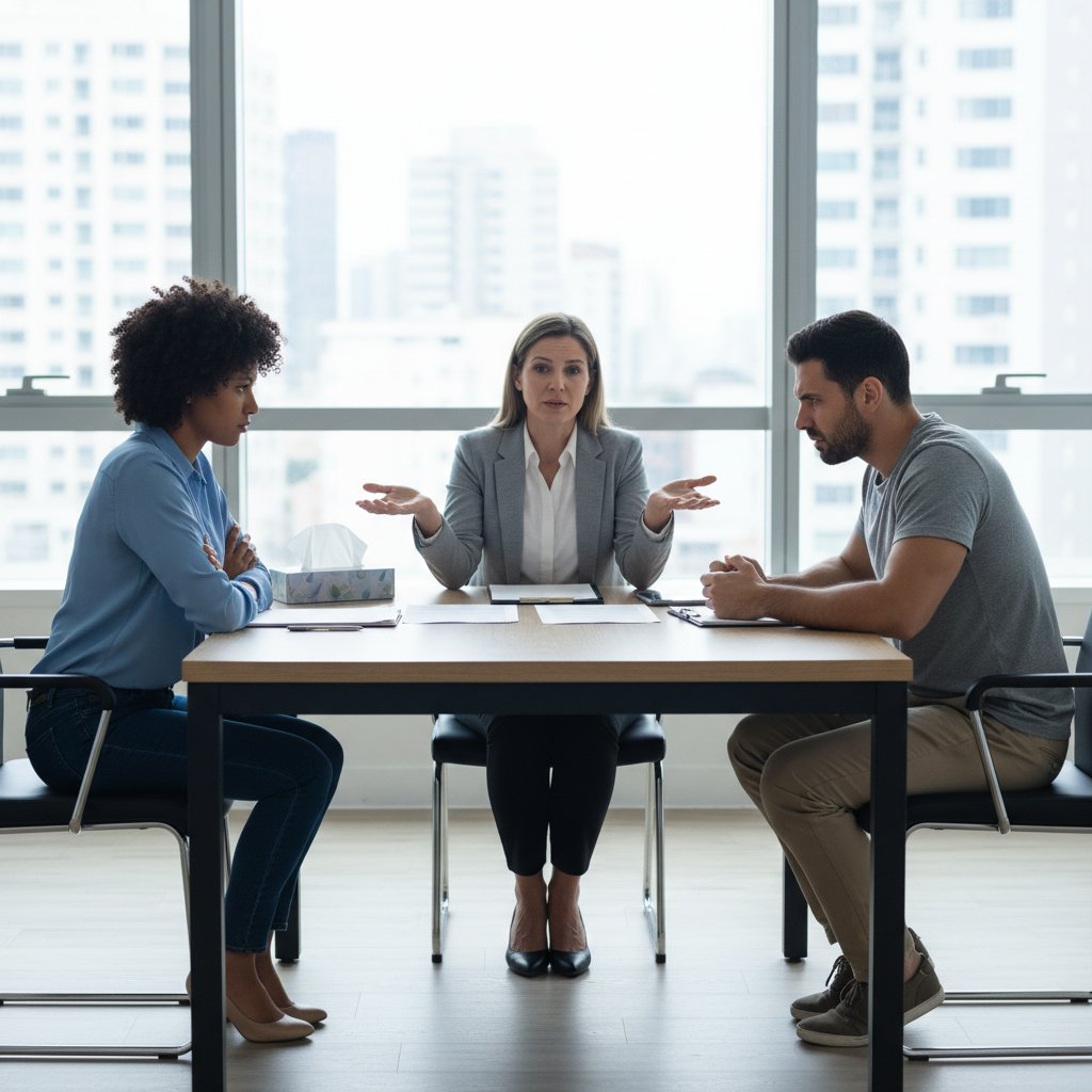 Para w konflikcie podczas mediacji – napięcie