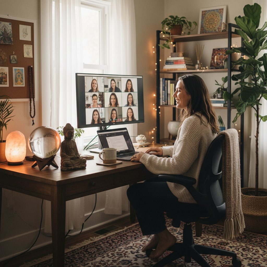 Digitale spirituelle Gemeinschaft bei Online-Retreat