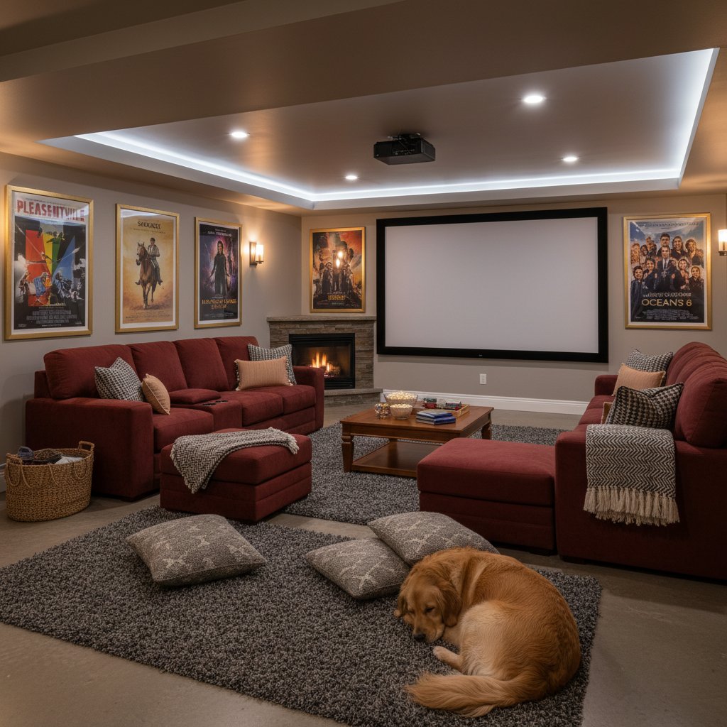 Home setup for Gary Ross movie marathon with cozy, cinematic vibe