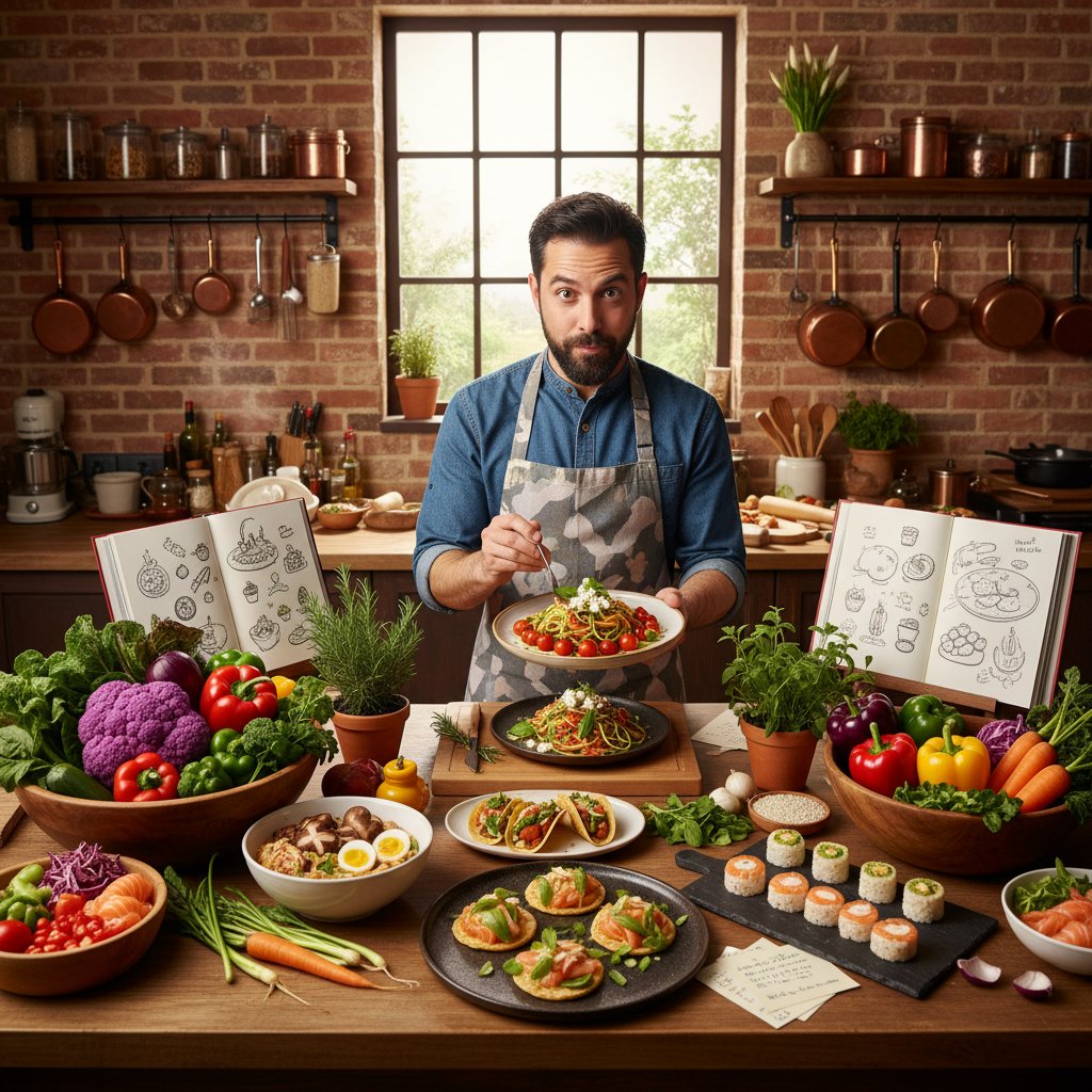 Kreatywne gotowanie: zróżnicowane posiłki, świeże warzywa, inspiracje kulinarne