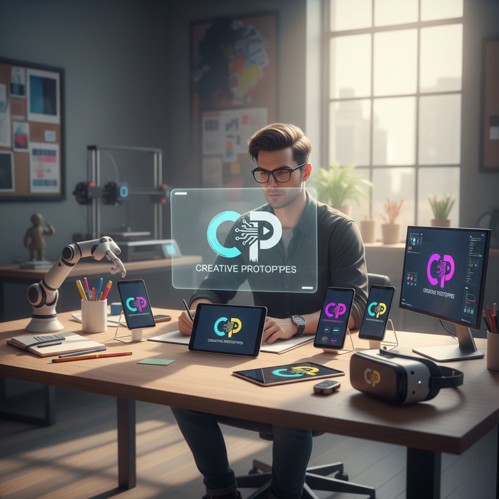 Kreatorka analizująca wydruki logo i testująca różne wersje na smartfonie oraz laptopie