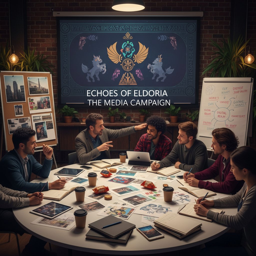 Zespół kreatywny pracujący nad kampanią storytellingową, słowa kluczowe: storytelling, media, kreatywność