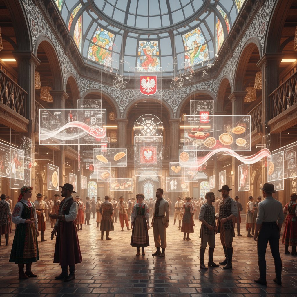 Wirtualna agora z awatarami, polskie motywy kulturowe, rozmowy filozoficzne online