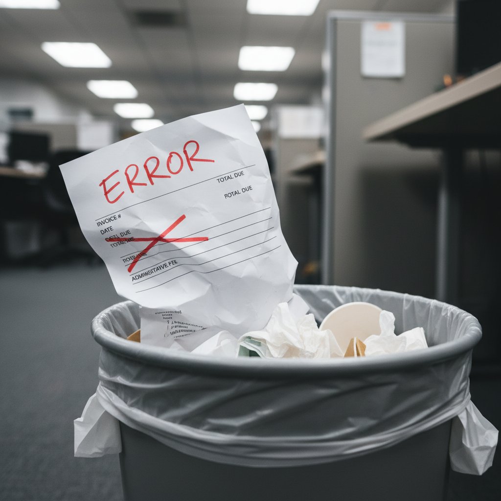 Pognieciona faktura w koszu – skutki błędów administracyjnych