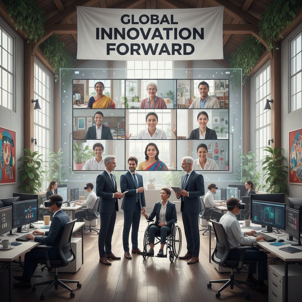 Cultural shift in executive support, showing diverse executives collaborating with digital assistants