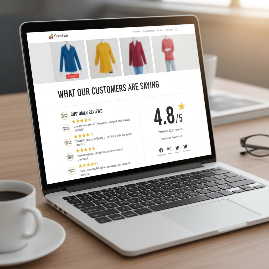 Recenzje klientów wyświetlane na stronie produktu