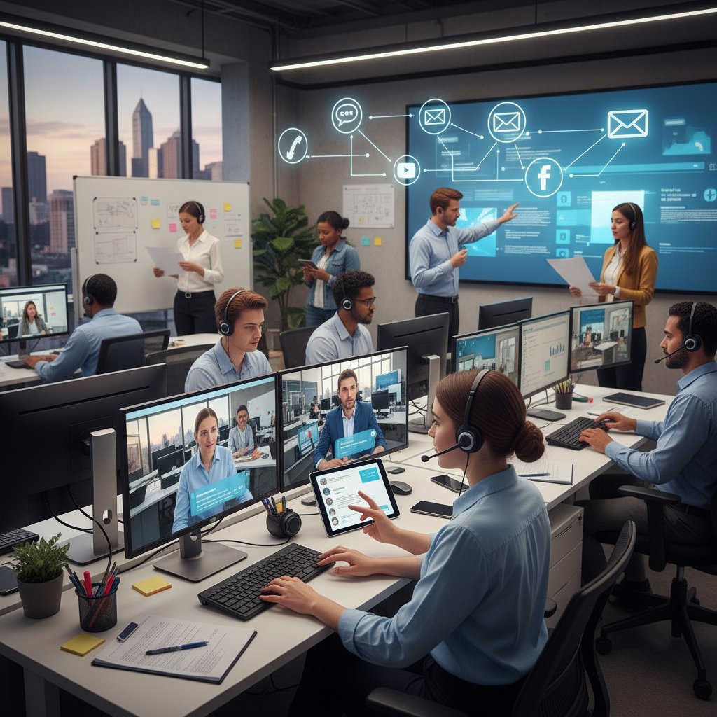 Zespół obsługujący zgłoszenia z różnych kanałów komunikacji online