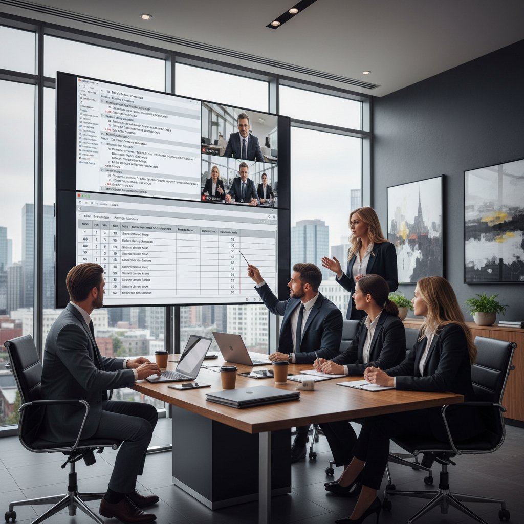 Dealership sales team analyzing car buying negotiation emails