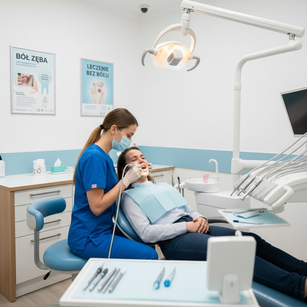 Widok polskiej kliniki stomatologicznej – leczenie bólu zęba w Polsce