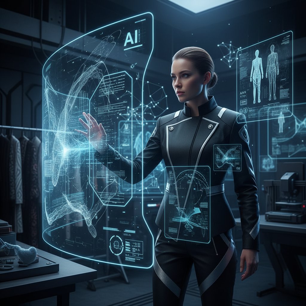 Projektant analizujący propozycje AI na ekranie