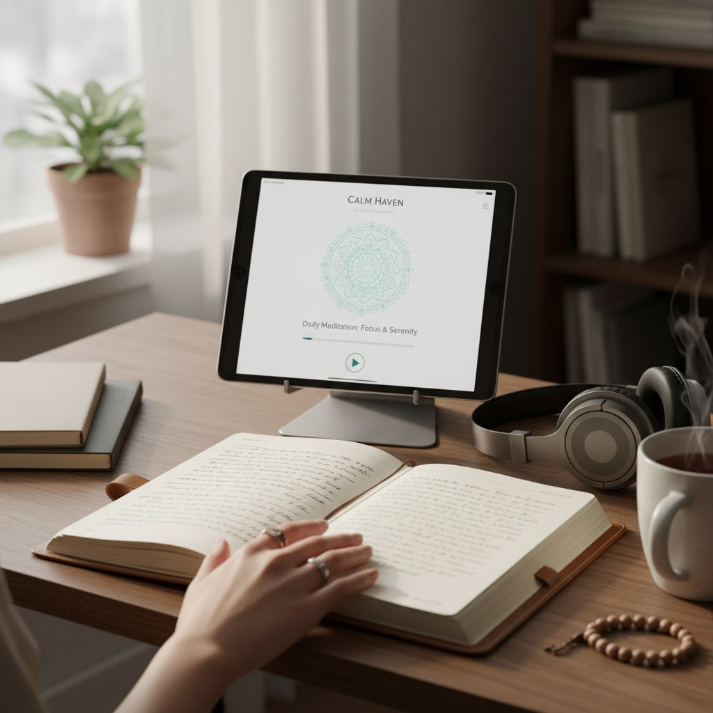 Biurko z dziennikiem i tabletem – łączenie narzędzi do wglądu