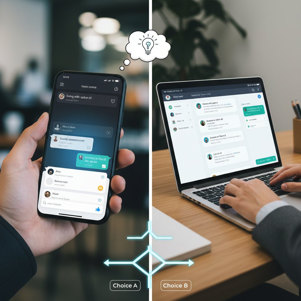 Kolaż różnych urządzeń i aplikacji, symbolizujący różnorodność platform do rozmowy online