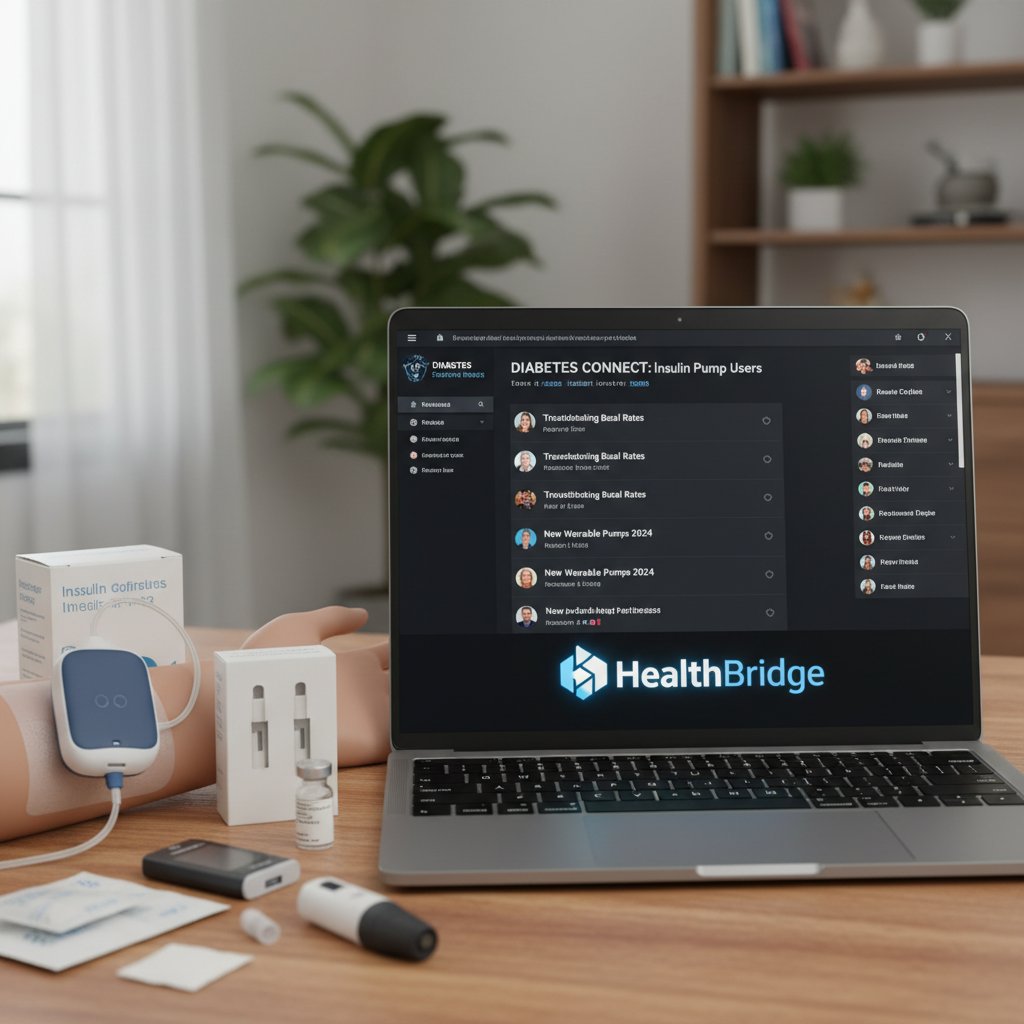 Komputer z forum diabetyków i widoczną pompą insulinową