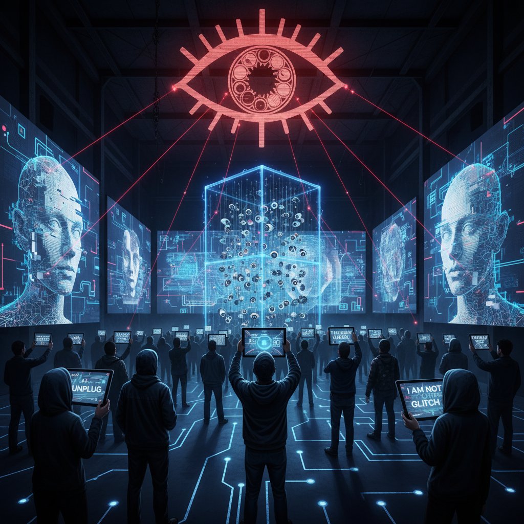 Wystawa sztuki cyfrowej poświęcona inwigilacji i profilowaniu AI