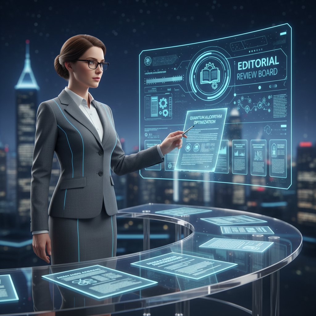 A digital avatar and a human researcher collaborating at a desk, representing virtual academic research coaching