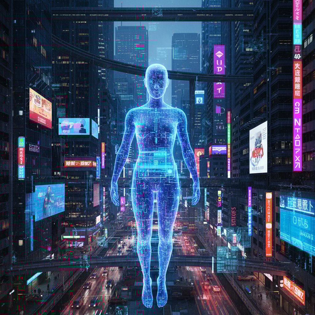 Cyfrowa postać w środowisku miejskim – symbol transformacji cyfrowej tożsamości