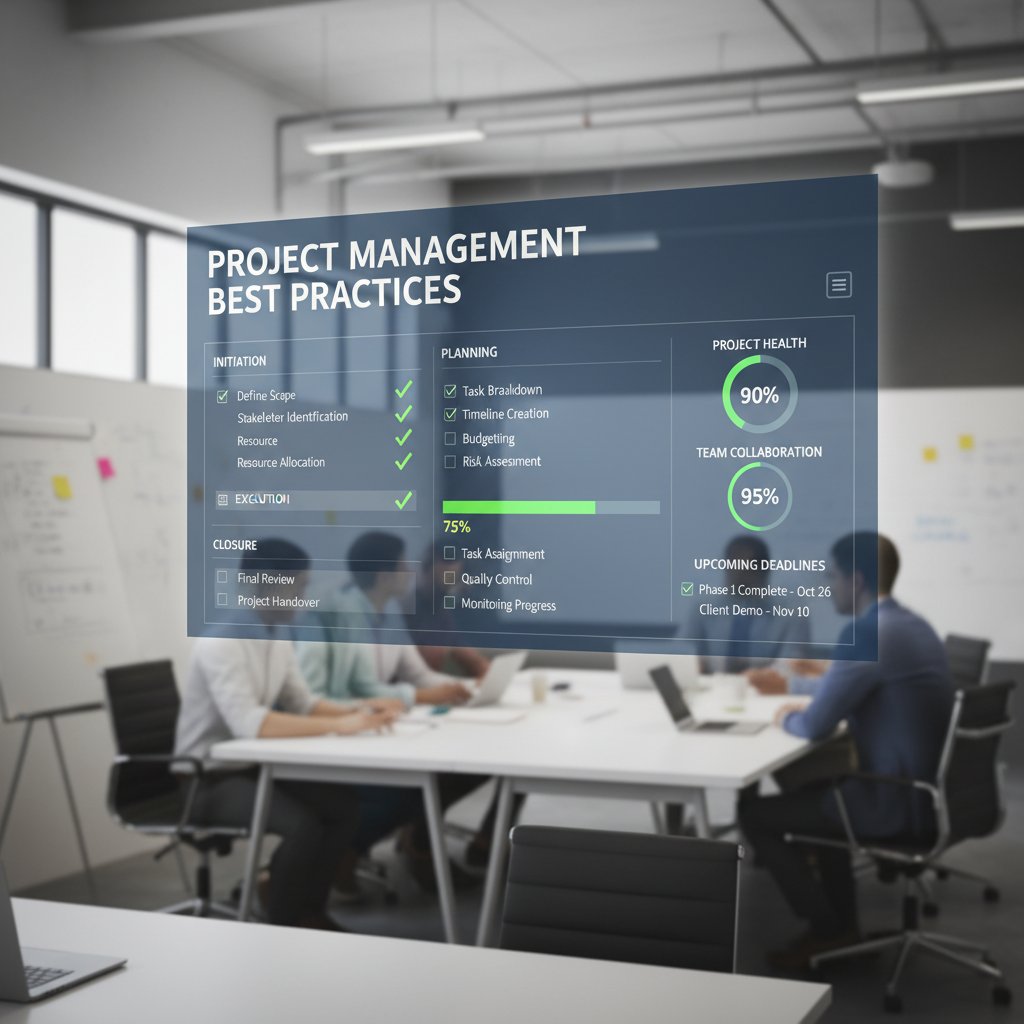 Checklist on a digital tablet beside a coffee mug, representing digital checklist for project handling and project management best practices