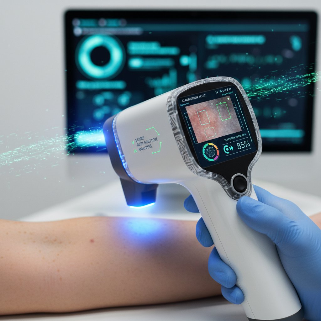 Dermatoskop cyfrowy z algorytmem AI, analiza zdjęć skóry w czasie rzeczywistym