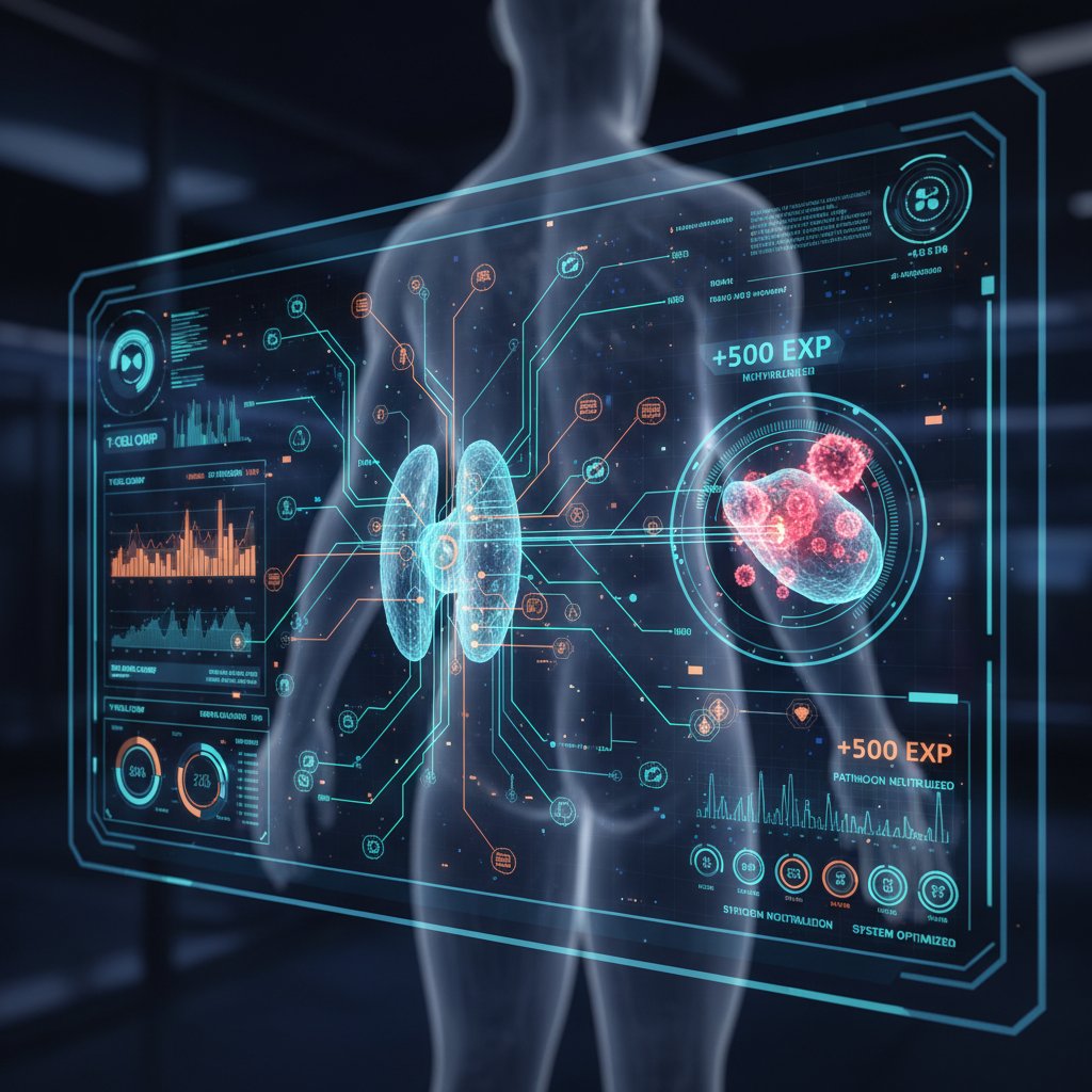 Cyfrowy interfejs do analizy układu odpornościowego – high-tech close-up